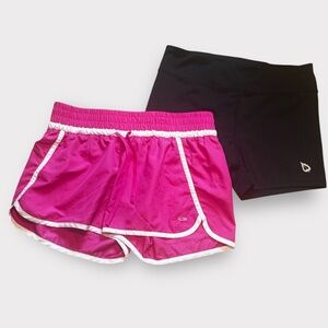 Women’s Athletic Shorts Bundle L Champion Baleaf Running Gym Pink Black